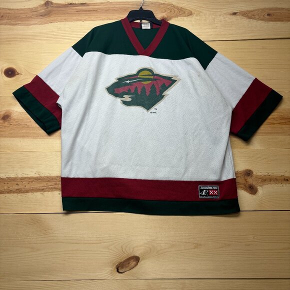 Minnesota Wild Jersey Mens XXL White Practice Jersey 1/2 Sleeve Logo Athletic - Picture 1 of 13